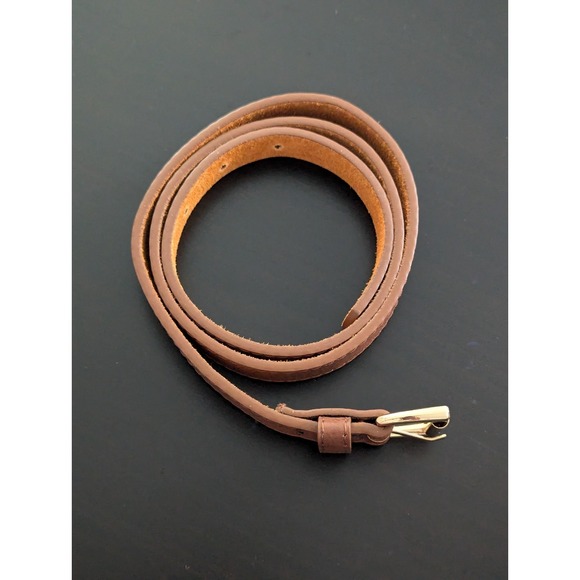 Forest Brand Leather Belt Thin Brown Size Small Women's .5" Wide 36" Long - Picture 4 of 9